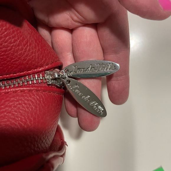 Lux De Ville Matte Red Coffin Handbag Rockabilly Skull Purse - Picture 5 of 12